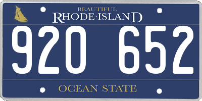RI license plate 920652