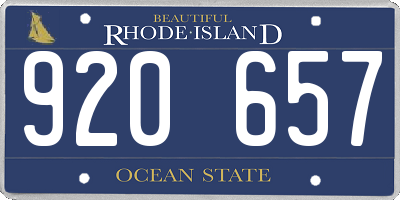 RI license plate 920657