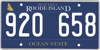 RI license plate 920658