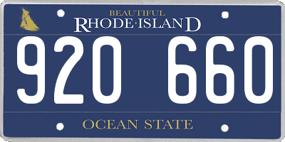 RI license plate 920660