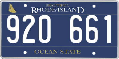 RI license plate 920661