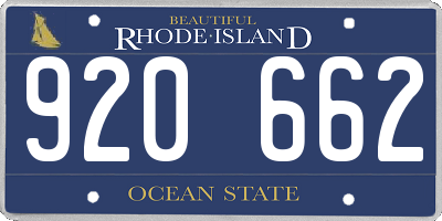 RI license plate 920662