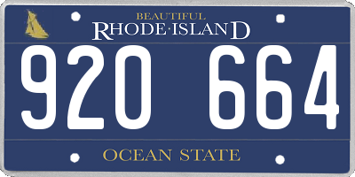 RI license plate 920664
