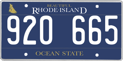 RI license plate 920665