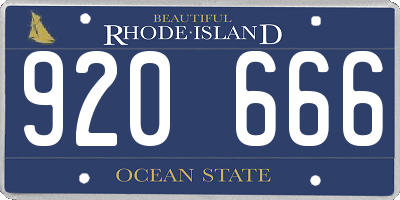 RI license plate 920666
