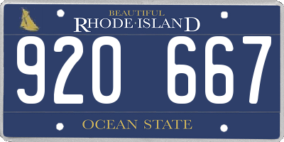 RI license plate 920667