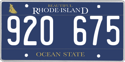 RI license plate 920675