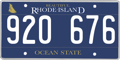 RI license plate 920676