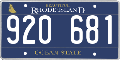 RI license plate 920681