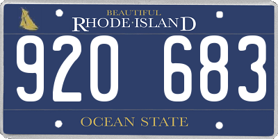 RI license plate 920683
