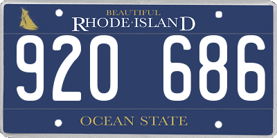 RI license plate 920686