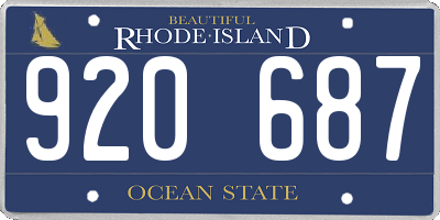 RI license plate 920687