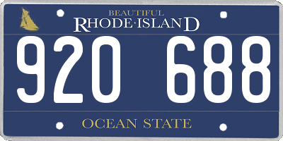 RI license plate 920688