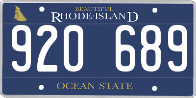 RI license plate 920689