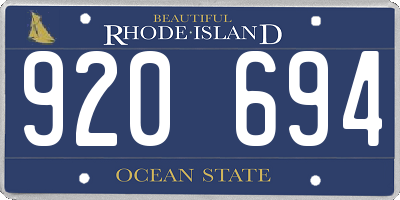 RI license plate 920694