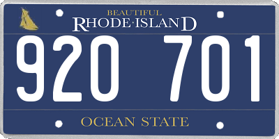 RI license plate 920701
