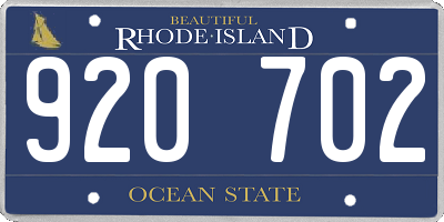 RI license plate 920702