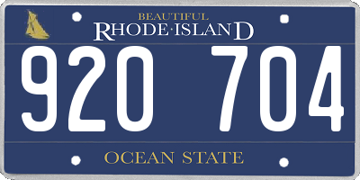 RI license plate 920704