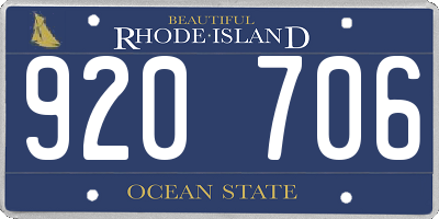 RI license plate 920706