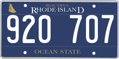 RI license plate 920707