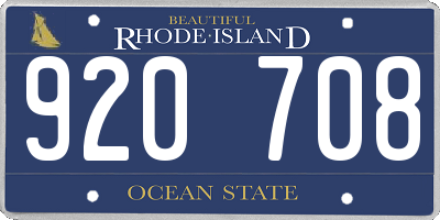 RI license plate 920708