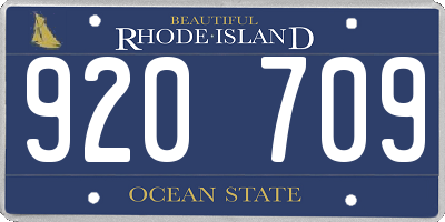 RI license plate 920709