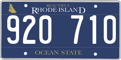 RI license plate 920710