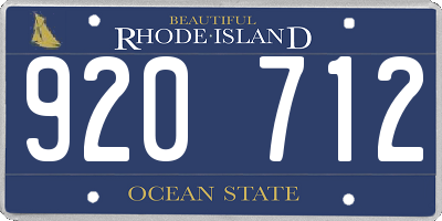 RI license plate 920712