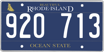 RI license plate 920713