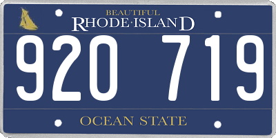 RI license plate 920719