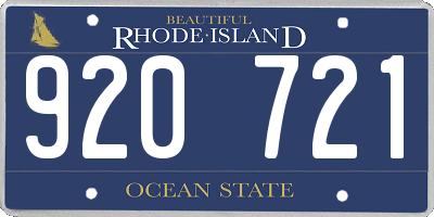 RI license plate 920721