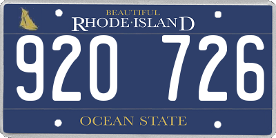 RI license plate 920726