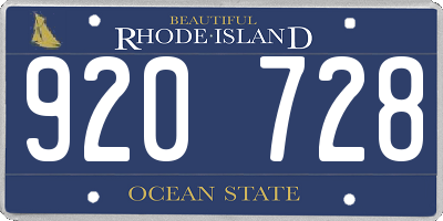 RI license plate 920728