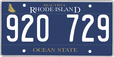 RI license plate 920729