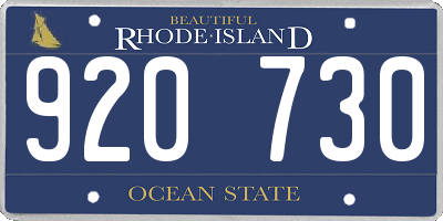RI license plate 920730