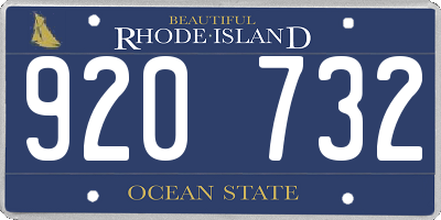 RI license plate 920732