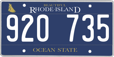 RI license plate 920735