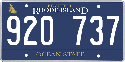 RI license plate 920737