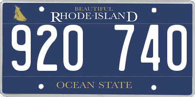 RI license plate 920740
