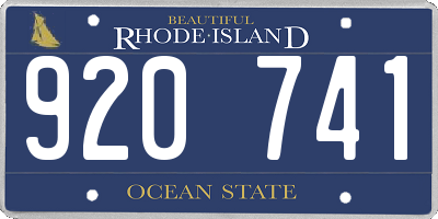 RI license plate 920741