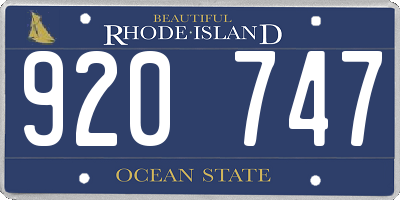 RI license plate 920747