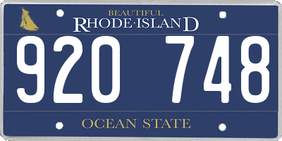 RI license plate 920748