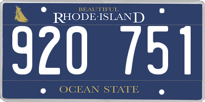 RI license plate 920751
