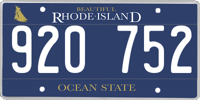 RI license plate 920752
