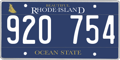 RI license plate 920754