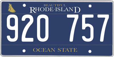 RI license plate 920757
