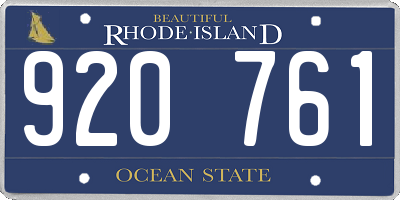 RI license plate 920761