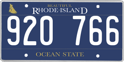 RI license plate 920766