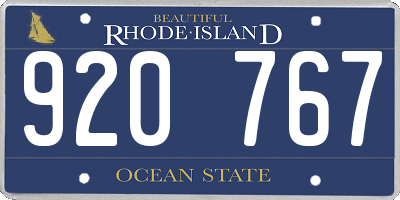 RI license plate 920767