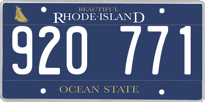RI license plate 920771